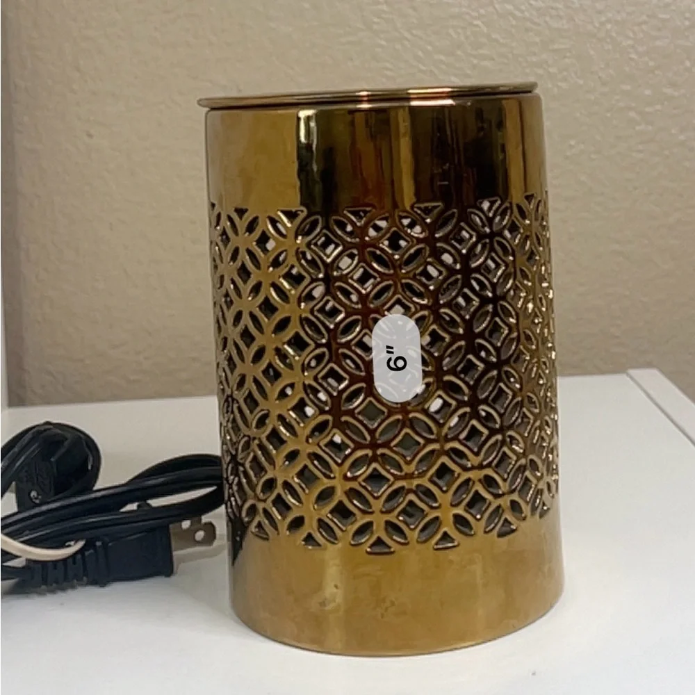 Vintage Gold Lattice Ceramic Electric Wax Warmer ✨